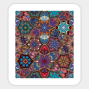 Vintage patchwork with floral mandala elements Sticker